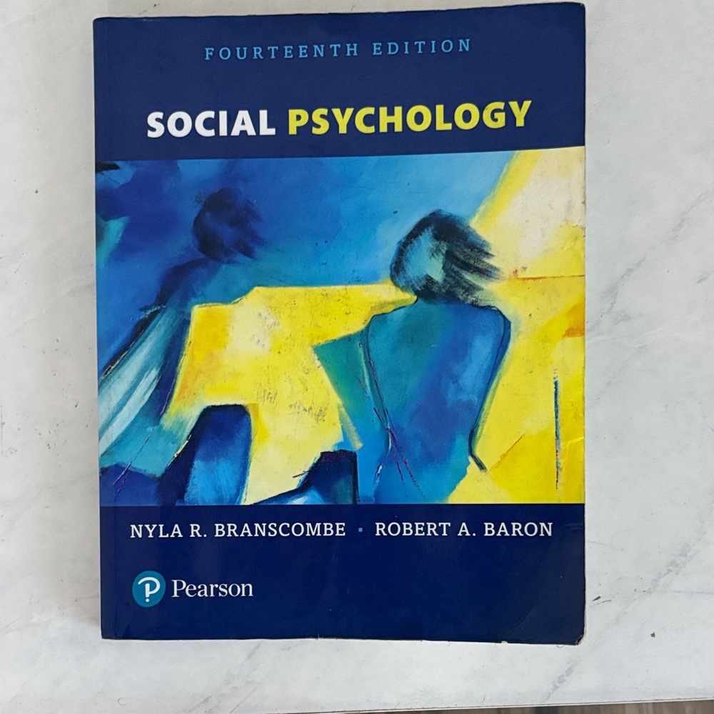 Pearson Social Psychology Book with Blue and Yellow Cover